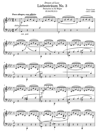 Liebestraum No.3 by Franz Liszt