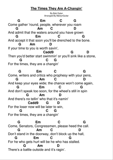 The Times They Are A-changin'