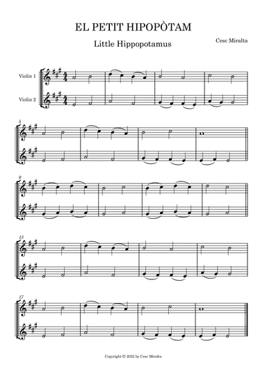 EL PETIT HIPOPOTAM Vl Duet