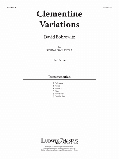 Clementine Variations - Full Score