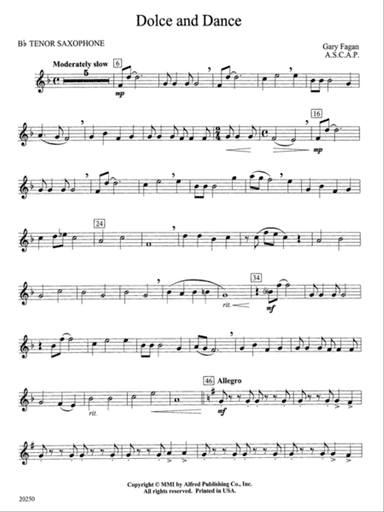 Dolce and Dance: B-flat Tenor Saxophone