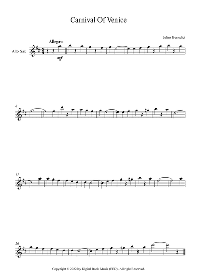 Carnival Of Venice - Julius Benedict (Alto Sax)