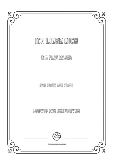 Beethoven-Ich liebe dich in A flat Major,for voice and piano
