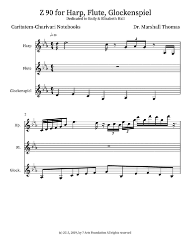 Z 90 for Harp, Flute, Glockenspiel