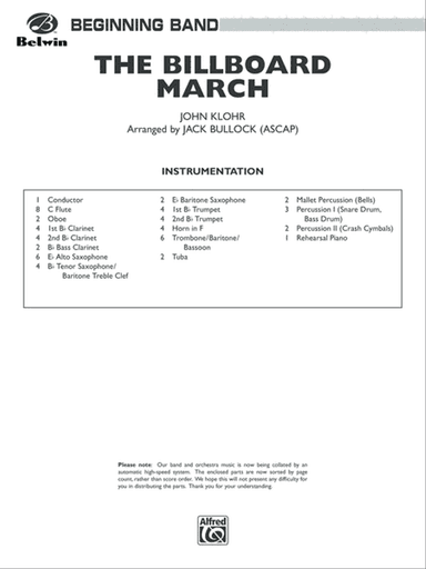 The Billboard March: Score