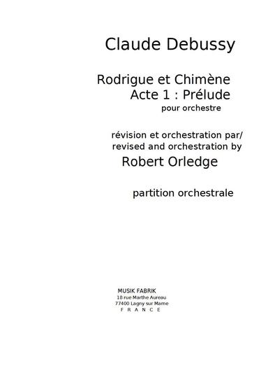 Rodrigue et Chimene Acte 1 : Prelude