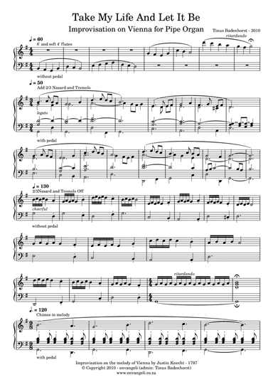 Take My Life And Let It Be - G major