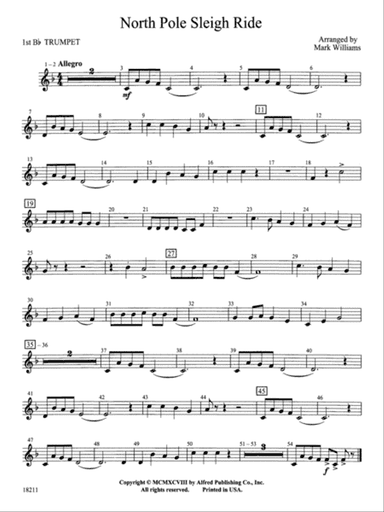 North Pole Sleigh Ride: 1st B-flat Trumpet
