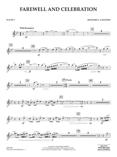 Farewell and Celebration - Flute 2