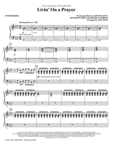 Livin' On A Prayer (arr. Mac Huff) - Synthesizer