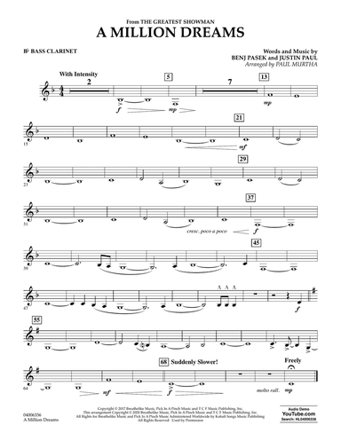 A Million Dreams (from The Greatest Showman) (arr. Paul Murtha) - Bb Bass Clarinet