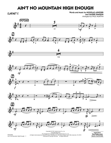 Ain't No Mountain High Enough (arr. Paul Murtha) - Bb Clarinet 2