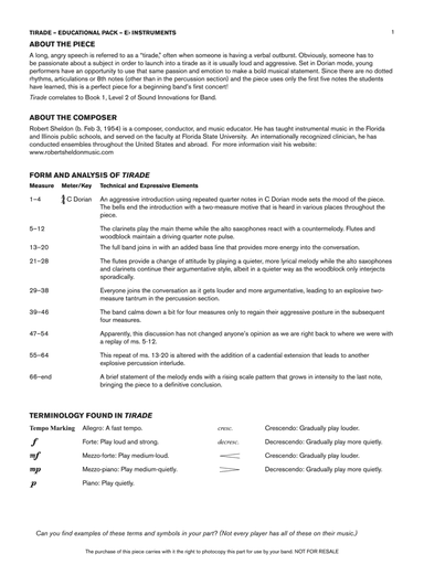 Tirade: Eb Educational Pack