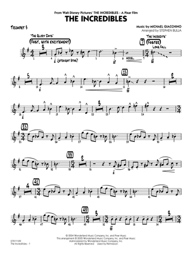 The Incredibles (arr. Stephen Bulla) - Trumpet 3