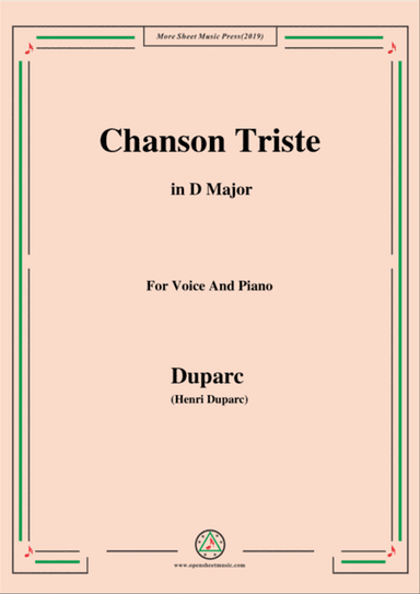 Duparc-Chanson Triste in D Major