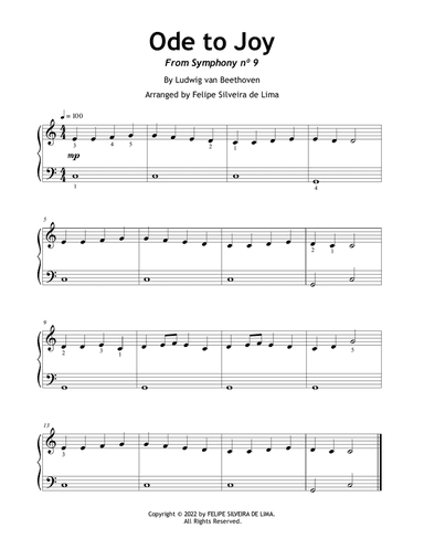 Ode to Joy - Symphony nº 9 (Easy/Beginner Piano)