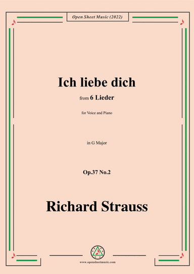 Richard Strauss-Ich liebe dich,in G Major,Op.37 No.2