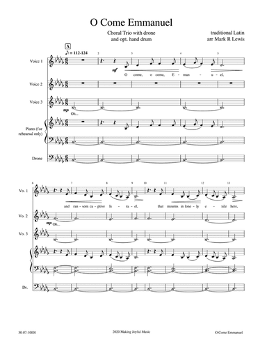 O Come Emmanuel - Vocal Trio - Bb minor