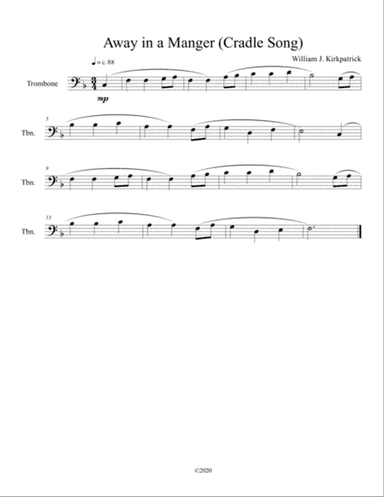 Away in a Manger (Cradle Song) for solo trombone