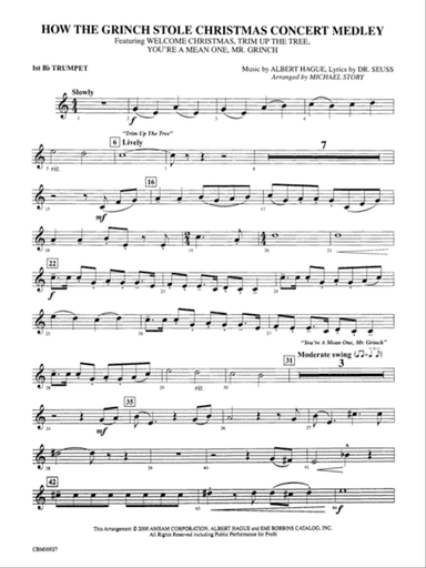 How the Grinch Stole Christmas: 1st B-flat Trumpet