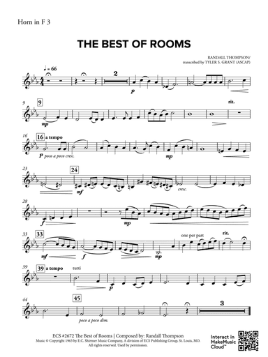 The Best of Rooms: 3rd F Horn