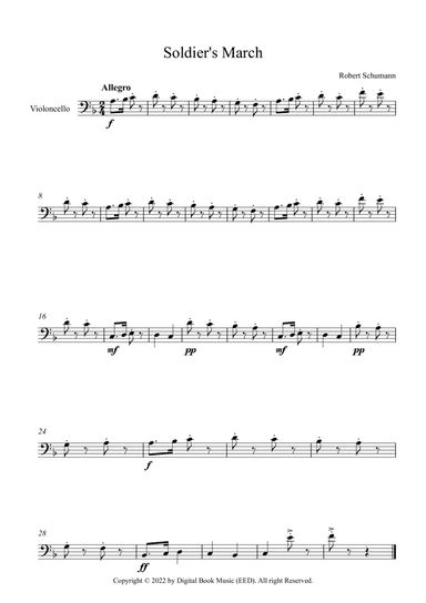 Soldier's March - Robert Schumann (Cello)