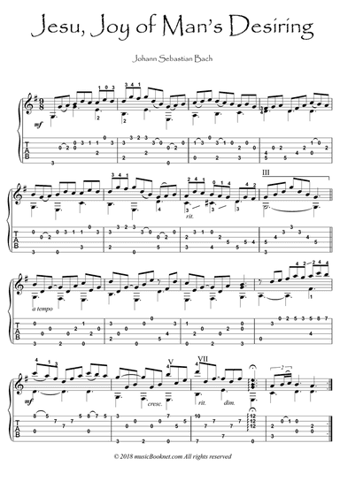 Bach - Jesus Alegria Del Hombre guitar fingerstyle