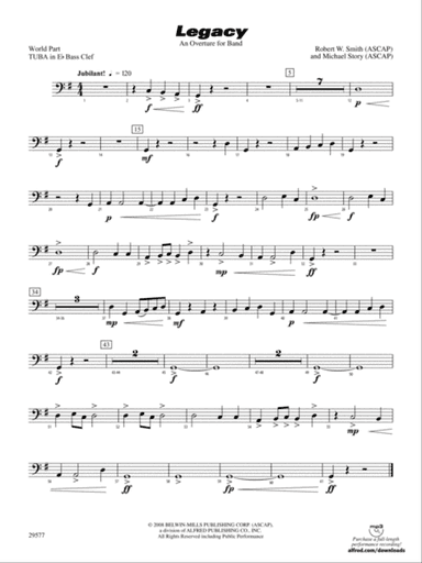Legacy (An Overture for Band): (wp) E-flat Tuba B.C.
