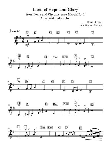 Land of Hope and Glory (Advanced violin)