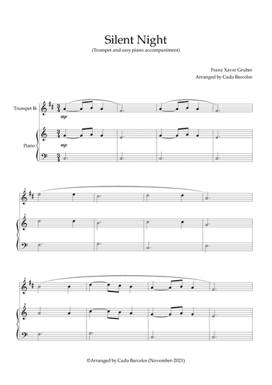 Silent Night (Trumpet Bb and Piano)
