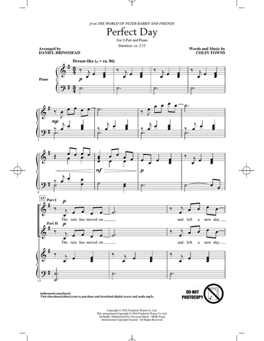 Perfect Day (Theme From The World Of Peter Rabbit And Friends) (arr. Daniel Brinsmead)