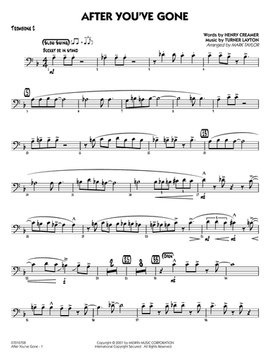 After You've Gone (arr. Mark Taylor) - Trombone 2