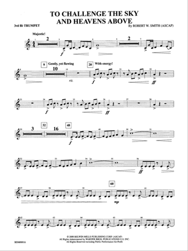 To Challenge the Sky and Heavens Above: 3rd B-flat Trumpet