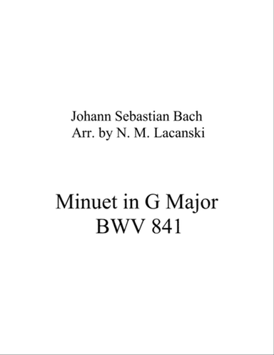 Minuet in G Major BWV 841