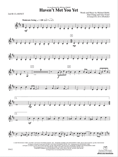 Haven't Met You Yet: 2nd B-flat Clarinet
