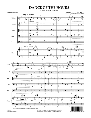 Dance of the Hours (arr. Robert Longfield) - Conductor Score (Full Score)