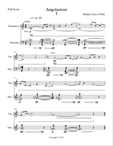Angolazioni for vibraphone and marimba