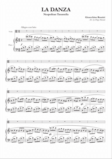 La Danza (Neapolitan Tarantella) for Viola and Piano