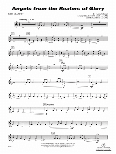 Angels from the Realms of Glory: 2nd B-flat Clarinet