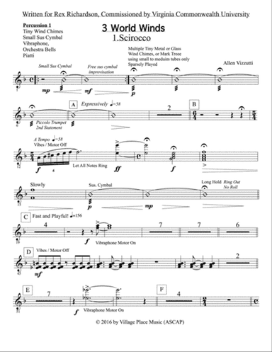 Three World Winds: Percussion 1