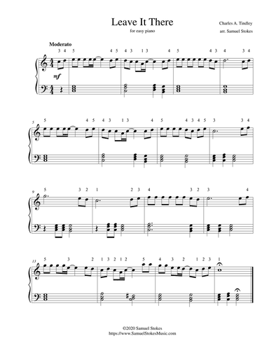 Leave It There - for easy piano