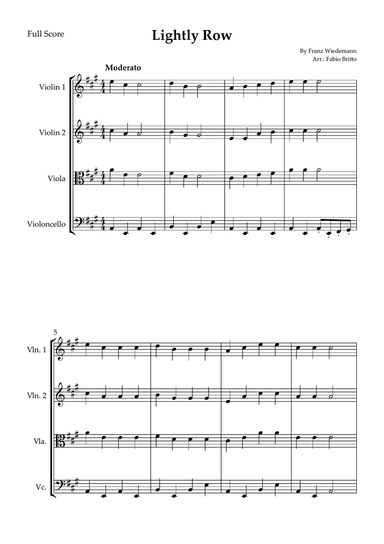 Lightly Row for String Quartet