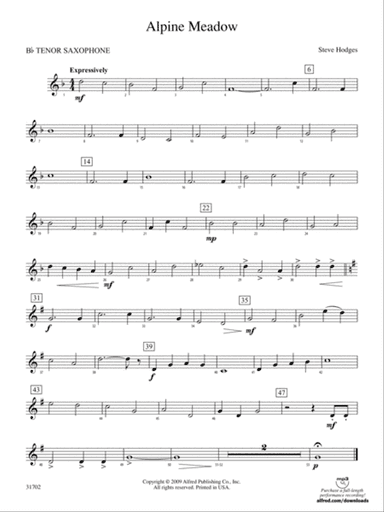 Alpine Meadow: B-flat Tenor Saxophone