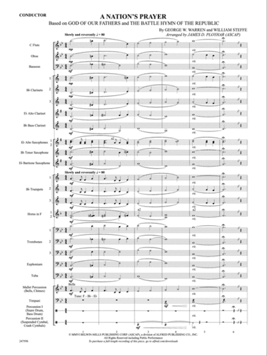 A Nation's Prayer (Based on "God of Our Fathers" and "The Battle Hymn of the Republic"): Score