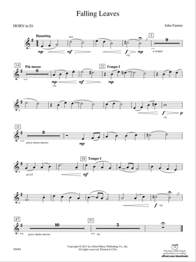 Falling Leaves: (wp) 1st Horn in E-flat