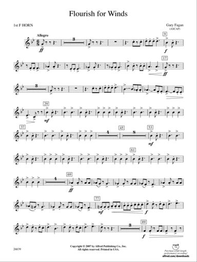Flourish for Winds: 1st F Horn
