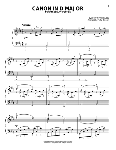 Canon In D (arr. Phillip Keveren)
