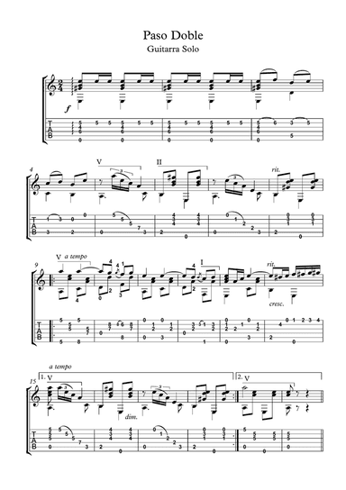 Paso Doble guitar solo