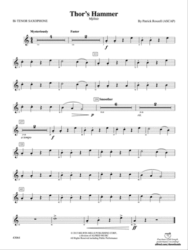 Thor's Hammer: B-flat Tenor Saxophone