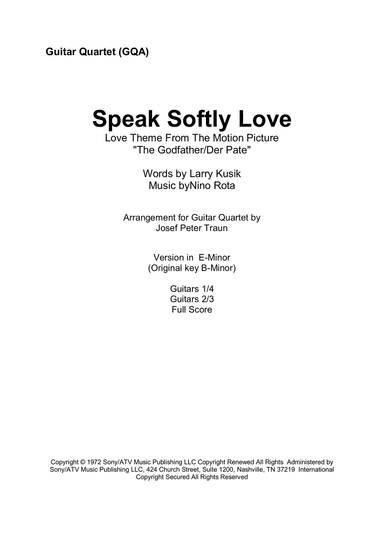 Speak Softly, Love (love Theme)